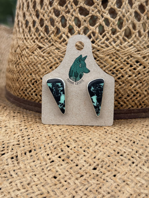 Black Buffalo Turquoise Studs M79