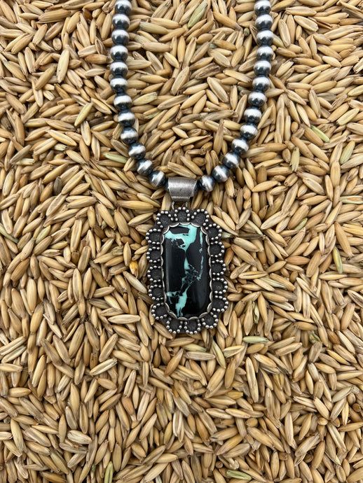 Black Buffalo Flower Pendant