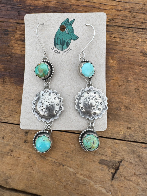Baha Turquoise Concho Dangles AP6