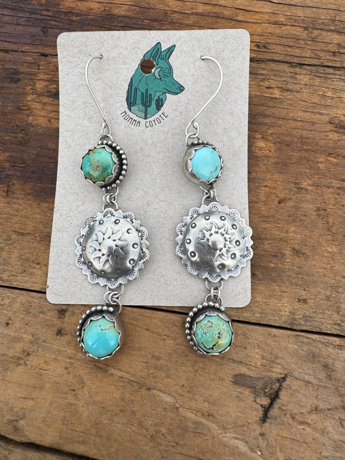 Baha Turquoise Concho Dangles AP6
