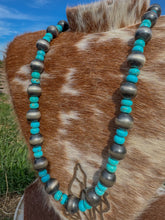 Load image into Gallery viewer, 16mm Navajo Pearls with genuine turquoise beads