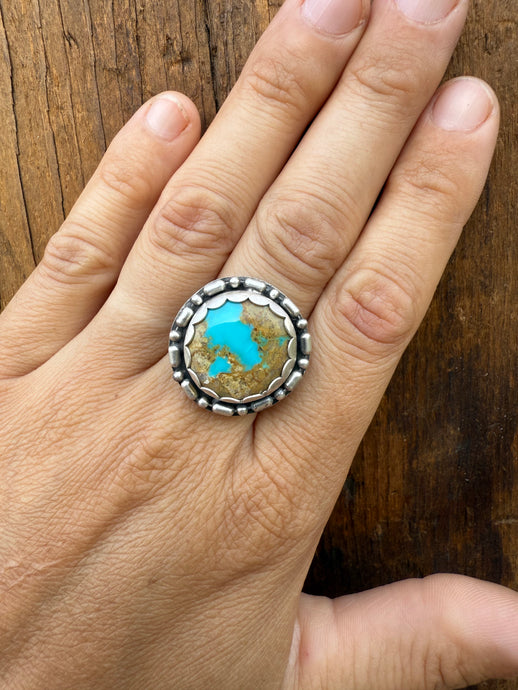 Kingman Turquoise Ring Size 7.5 AP27