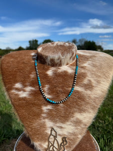 Dainty blue with Navajo Pearls