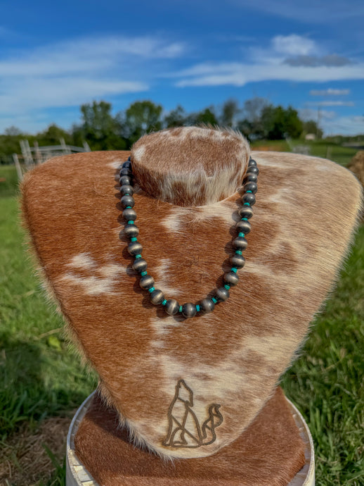 12mm Navao Pearls with turquoise heishi