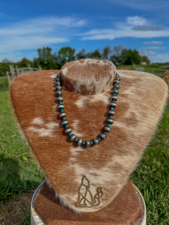 12mm Navao Pearls with turquoise heishi