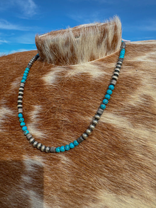 Dainty blue with Navajo Pearls