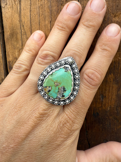 Green Turquoise Ring Size 9 MY42