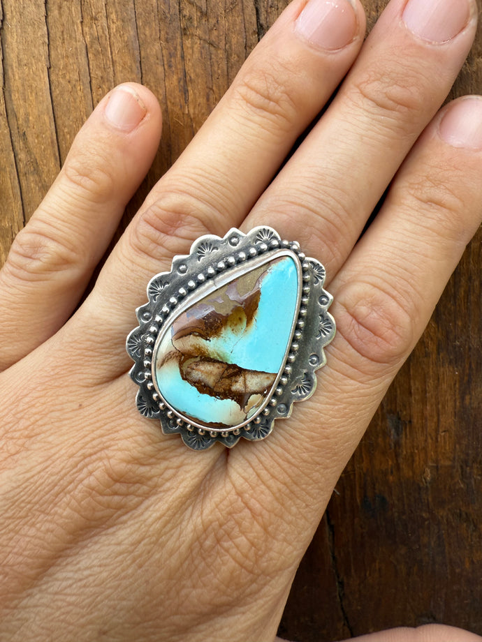 Turquoise Concho Ring Size 7.5