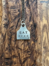 Load image into Gallery viewer, EAT BEEF cow tag pendant