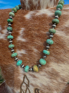 Green Turquoise & Navajo Pearls