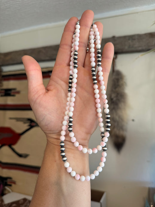 Pink Concho & Navajo Pearls Necklace