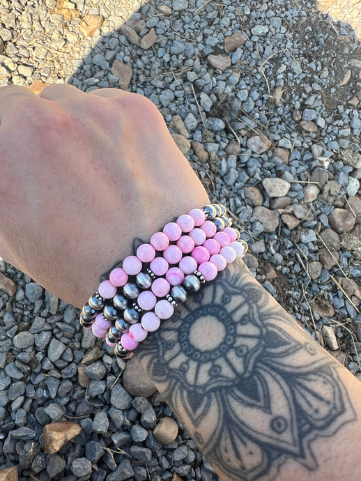 Pink & Navajo Pearl Bracelet