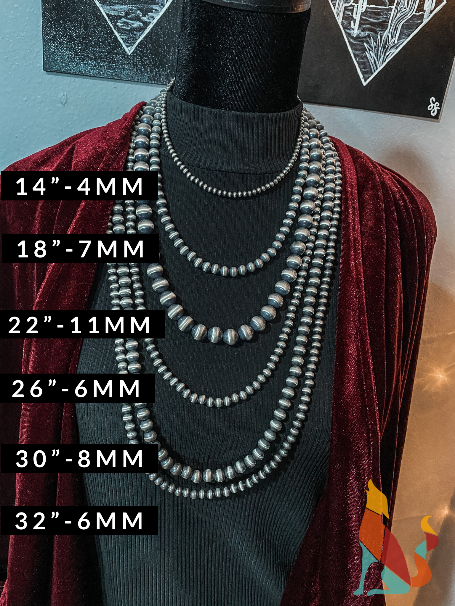 4mm Navajo Pearl Strands The Howling Coyote