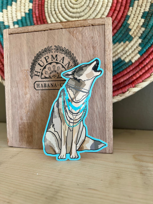 Stylin Howling Coyote sticker